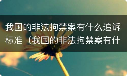 我国的非法拘禁案有什么追诉标准（我国的非法拘禁案有什么追诉标准吗）