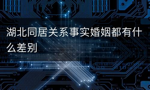 湖北同居关系事实婚姻都有什么差别