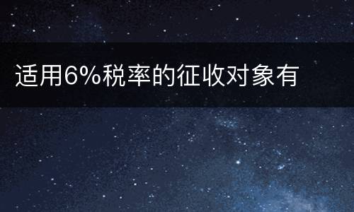 适用6%税率的征收对象有