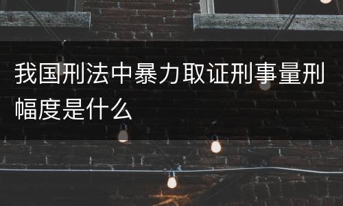 我国刑法中暴力取证刑事量刑幅度是什么