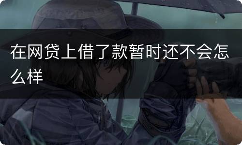 在网贷上借了款暂时还不会怎么样