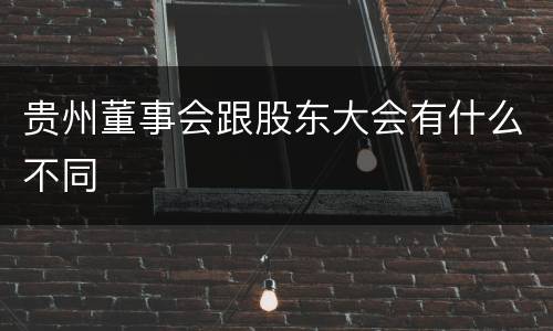 贵州董事会跟股东大会有什么不同