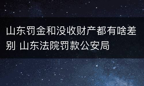 山东罚金和没收财产都有啥差别 山东法院罚款公安局