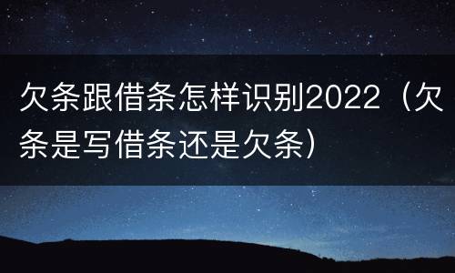 欠条跟借条怎样识别2022（欠条是写借条还是欠条）