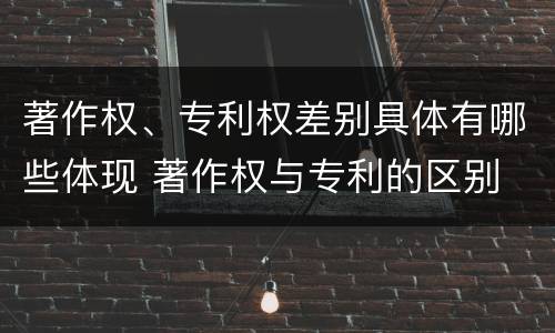 著作权、专利权差别具体有哪些体现 著作权与专利的区别