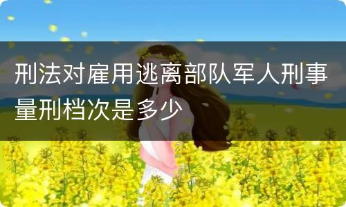 刑法对雇用逃离部队军人刑事量刑档次是多少