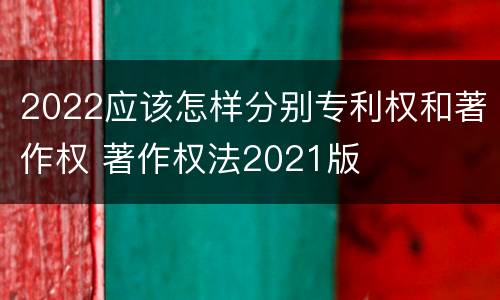 2022应该怎样分别专利权和著作权 著作权法2021版