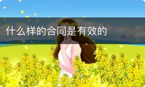 什么样的合同是有效的