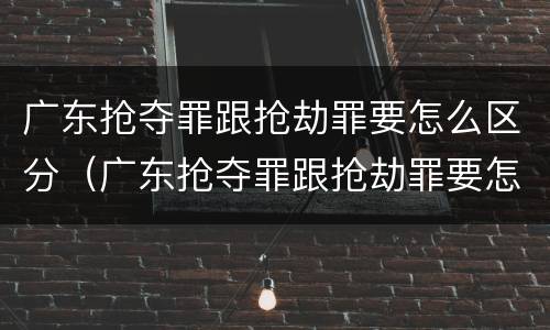 广东抢夺罪跟抢劫罪要怎么区分（广东抢夺罪跟抢劫罪要怎么区分判刑）