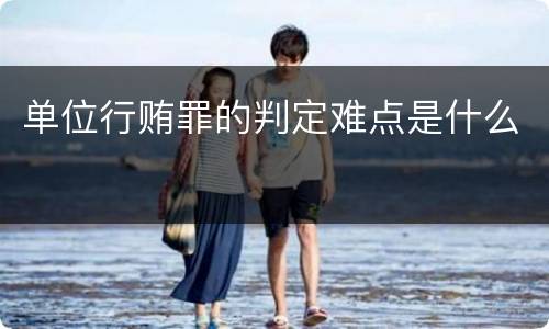 单位行贿罪的判定难点是什么