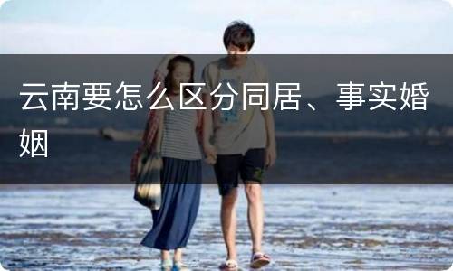 云南要怎么区分同居、事实婚姻