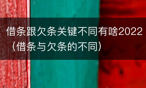 借条跟欠条关键不同有啥2022(借条与欠条的不同)
