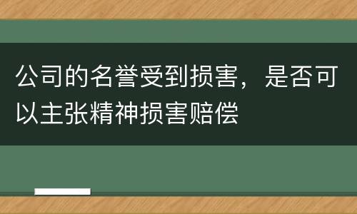 公司的名誉受到损害，是否可以主张精神损害赔偿