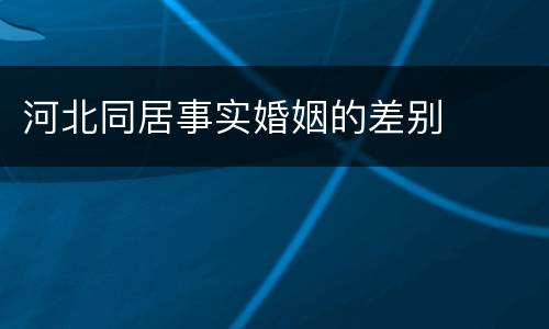 河北同居事实婚姻的差别