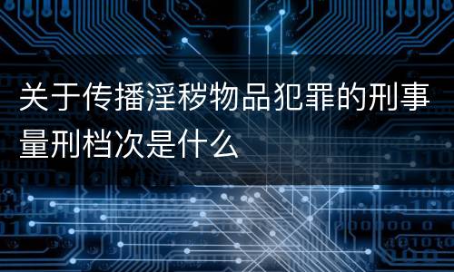 关于传播淫秽物品犯罪的刑事量刑档次是什么