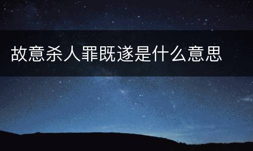 故意杀人罪既遂是什么意思