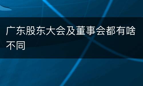 广东股东大会及董事会都有啥不同