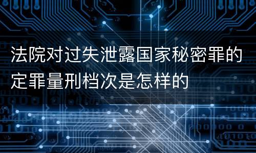 法院对过失泄露国家秘密罪的定罪量刑档次是怎样的