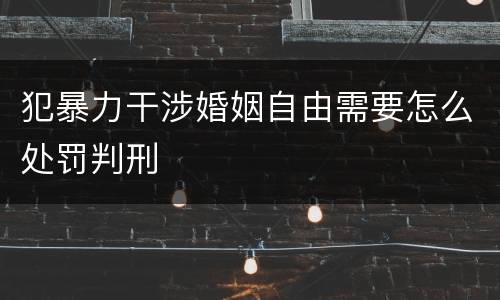 犯暴力干涉婚姻自由需要怎么处罚判刑