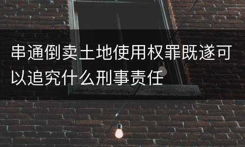 串通倒卖土地使用权罪既遂可以追究什么刑事责任