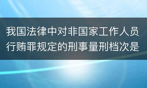 我国法律中对非国家工作人员行贿罪规定的刑事量刑档次是什么