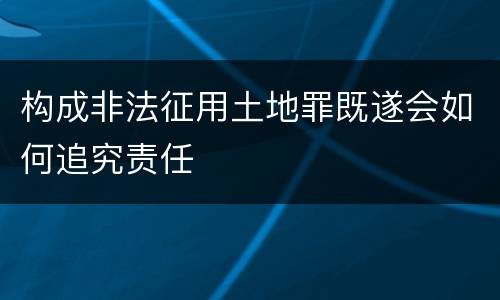 构成非法征用土地罪既遂会如何追究责任