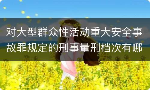 对大型群众性活动重大安全事故罪规定的刑事量刑档次有哪些