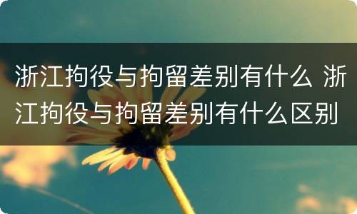 浙江拘役与拘留差别有什么 浙江拘役与拘留差别有什么区别吗