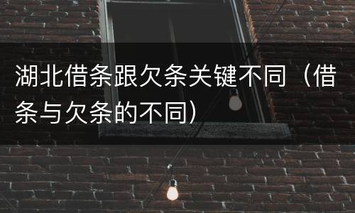 湖北借条跟欠条关键不同（借条与欠条的不同）