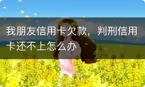 我朋友信用卡欠款，判刑信用卡还不上怎么办