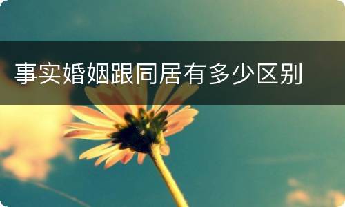 事实婚姻跟同居有多少区别