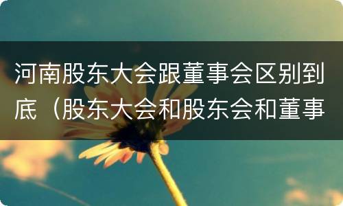 河南股东大会跟董事会区别到底（股东大会和股东会和董事会有什么区别）