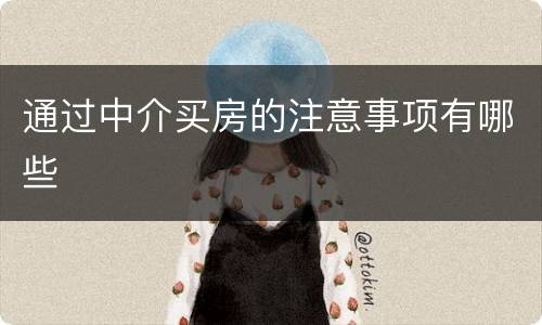 通过中介买房的注意事项有哪些
