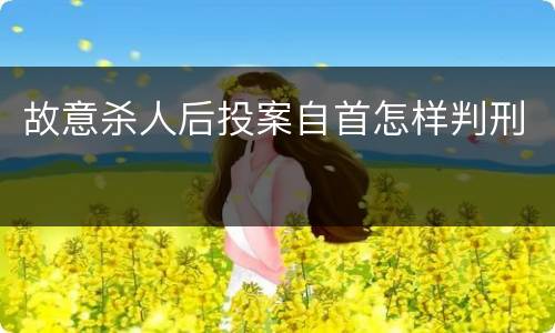 故意杀人后投案自首怎样判刑