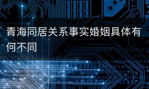 青海同居关系事实婚姻具体有何不同