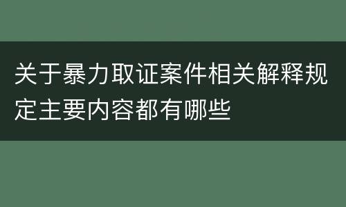 关于暴力取证案件相关解释规定主要内容都有哪些
