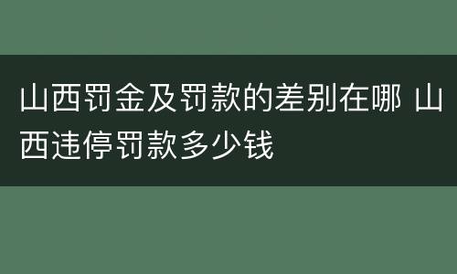 山西罚金及罚款的差别在哪 山西违停罚款多少钱