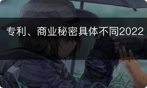 专利、商业秘密具体不同2022