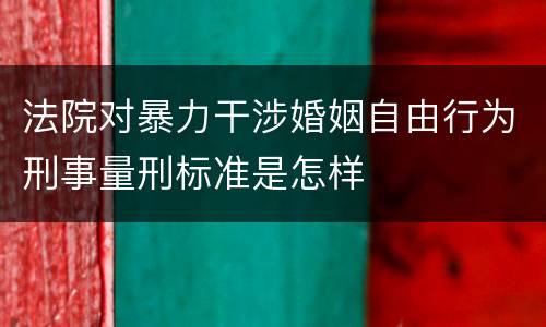 法院对暴力干涉婚姻自由行为刑事量刑标准是怎样