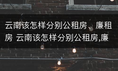 云南该怎样分别公租房、廉租房 云南该怎样分别公租房,廉租房和住宅