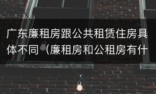 广东廉租房跟公共租赁住房具体不同（廉租房和公租房有什么区别广州）