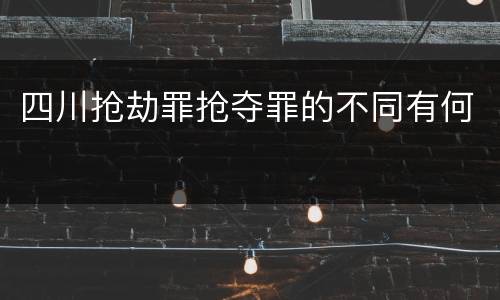 四川抢劫罪抢夺罪的不同有何