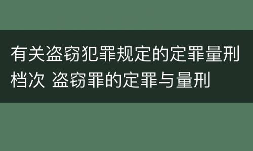 有关盗窃犯罪规定的定罪量刑档次 盗窃罪的定罪与量刑