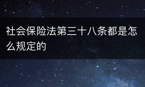 社会保险法第三十八条都是怎么规定的