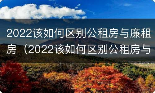 2022该如何区别公租房与廉租房（2022该如何区别公租房与廉租房呢）