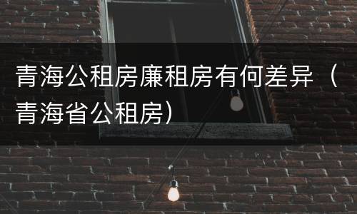 青海公租房廉租房有何差异（青海省公租房）