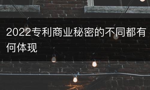 2022专利商业秘密的不同都有何体现