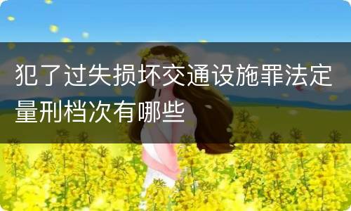 犯了过失损坏交通设施罪法定量刑档次有哪些