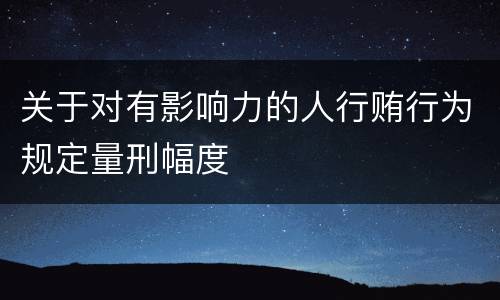 关于对有影响力的人行贿行为规定量刑幅度