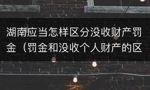 湖南应当怎样区分没收财产罚金(罚金和没收个人财产的区别)